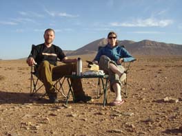tea and cake in the desert
