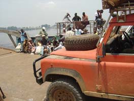 a candid shot of the ferry to Kinshasa